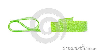 Long colorful sour green marmalade isolated on white. gummy strip Stock Photo