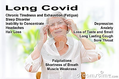 Long covid syndrome symptoms Stock Photo