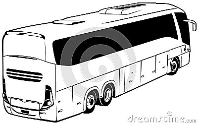 Long-distance bus Vector Illustration