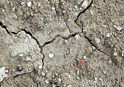 Long dried earth, still moist after rain Stock Photo