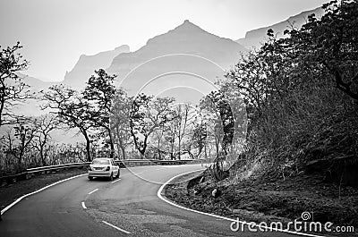 Long drive in Mountains... Editorial Stock Photo