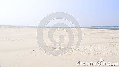 Long Empty River Side Blue Sky,silica With copy space Stock Photo