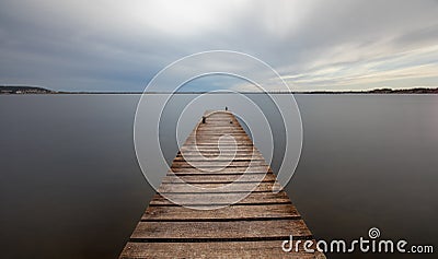 Long exposure - Bouzigues - Herault - Occitanie - France Stock Photo