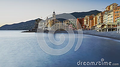 Long exposure in Camogli the classical view Stock Photo