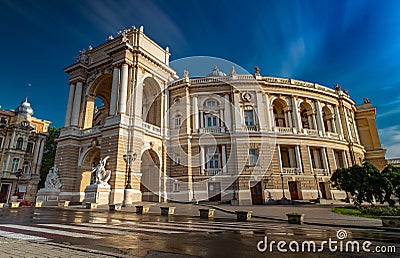 Colourful shot of Odessa Opera House in Ukraine Editorial Stock Photo