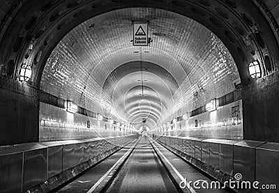 Old Elb tunnel in Hamburg Stock Photo