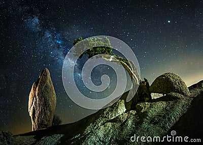 Monolith rock and Josha Tree National park Editorial Stock Photo