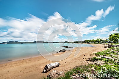 Long exposure at the Natural Harbour and beach in Thursday Island, Australia. Stock Photo