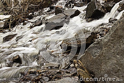 Long exposure stream at Garden Creek Falls, Casper Wyoming Stock Photo