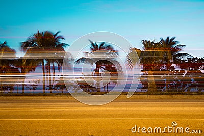 Miami Florida Highway blur Stock Photo