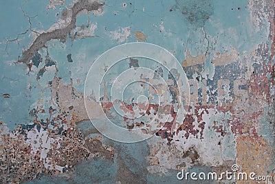 Long Faded Advertisements on Wall in Antigua Guatemala Stock Photo