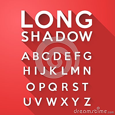 Long flat shadow alphabet Vector Illustration