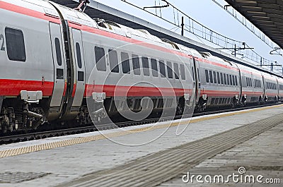 Long Frecciarossa train at a station in Venice, Italy Stock Photo