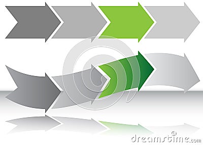 Long Green Arrow Chart Vector Illustration