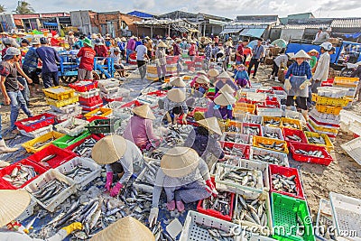 Long Hai beach, fish market Editorial Stock Photo