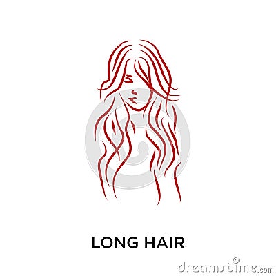 long hair logo isolated on white background for your web, mobile Vector Illustration