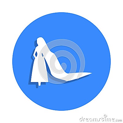 long-haired beauty icon in badge style. One of tales collection icon can be used for UI, UX Stock Photo