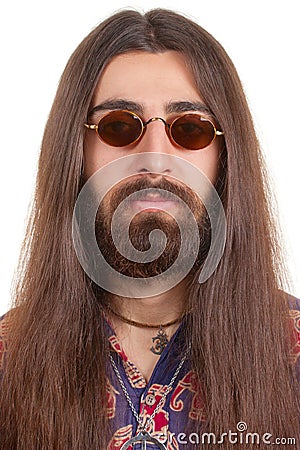Long-haired Hippie Man Stock Photo - Image: 19487150