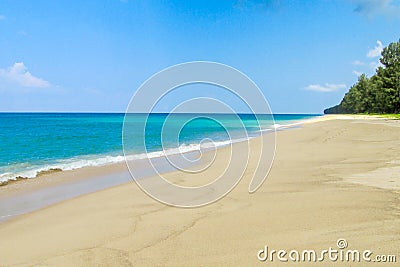 Tranquil ocean tide waves on paradise sandy beach Stock Photo