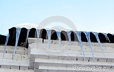 Long icicles Stock Photo