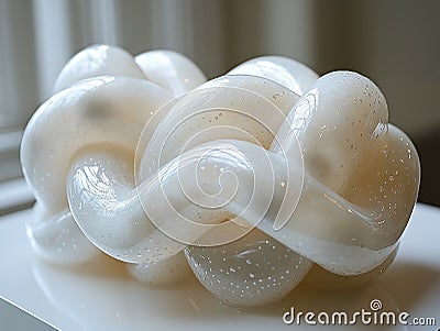 Long interlinked structures inspired by synthetic polymers, showcasing intricate molecular patterns Cartoon Illustration