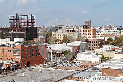 Long Island City and Astoria Queens Rooftops and Skylines in New York City Editorial Stock Photo