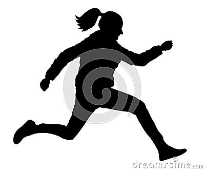 Long jump silhouette Vector Illustration