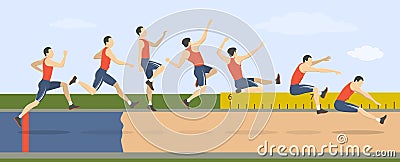 Long jump illustration. Vector Illustration
