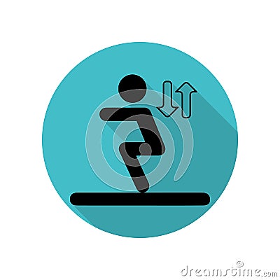 Long jump long shadow icon. Simple glyph, flat vector of arrow icons for ui and ux, website or mobile application Stock Photo