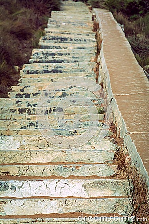 Long ladder from the beach Stock Photo