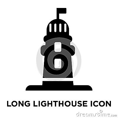 Long Lighthouse icon vector isolated on white background, logo c Vector Illustration