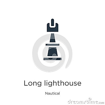 Long lighthouse icon vector. Trendy flat long lighthouse icon from nautical collection isolated on white background. Vector Vector Illustration