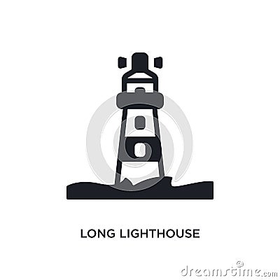long lighthouse isolated icon. simple element illustration from nautical concept icons. long lighthouse editable logo sign symbol Vector Illustration