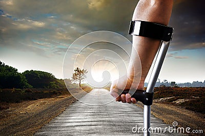 Long Limping Stock Photo