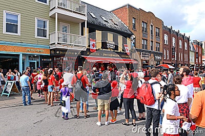 Long lineups for Canada Day in Ottawa Editorial Stock Photo