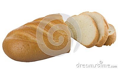 Long loaf sliced bread Stock Photo