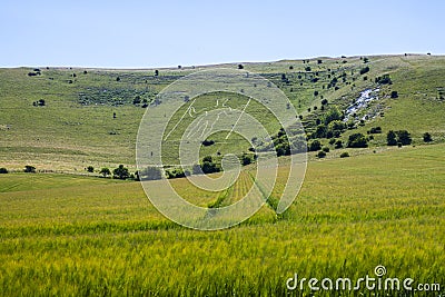 The Long Man of Wilmington, East Sussex, England Stock Photo