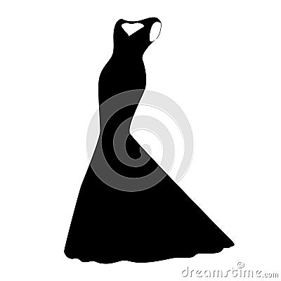 Long maxi dress icon. Elegant dress sketch. vector illustration image. dress isolated Vector Illustration