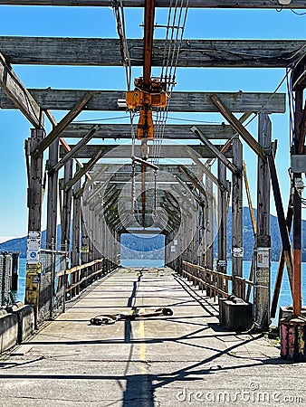 Dock On The Lummi Reservation Stock Photo