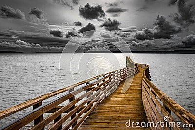 The Long Pier, Indianola, Washington Stock Photo