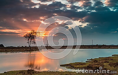 Long Pond sunset Stock Photo