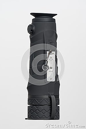 Long-range monocular isolated on a white background. Stock Photo