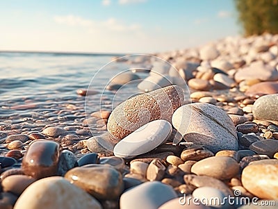 long river stones Stock Photo