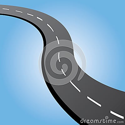 A long windy road for travelling Vector Illustration