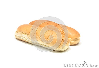 Long Roll bread on white background. Stock Photo