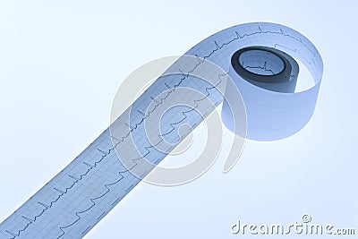 A long roll of a regular ecg Stock Photo