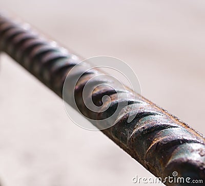 Long rusty steel rod. industrial. Stock Photo