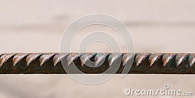 Long rusty steel rod. industrial. Stock Photo