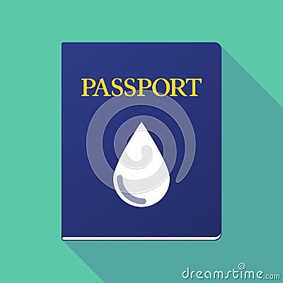 Long shadow passport with a blood drop Stock Photo