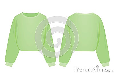 Long sleeve green blouse Vector Illustration